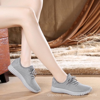 Zapatillas de deporte de malla plana de estilo coreano para mujer zapatos de correr informales de encaje de verano Zapatos de malla transpirable para mujer2021Nuevos zapatos de mujer 94zO (3)
