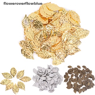 floweroverflowblue moda 50pcs hojas filigrana artesanía metal joyería diy accesorios colgante ffb