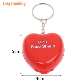 Largelooking * Mini proteger rcp máscara boca llavero rescate en caja del corazón máscara cara primeros auxilios (5)