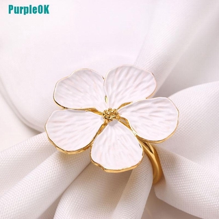 [OK] servilleta de ciruela Simple de boda, 5 pétalos, anillo de servilleta de flores de la suerte (1)