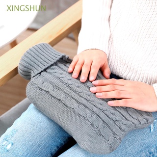 XINGSHUN Reusable Knitted Cover Warm Hand Warmer Hot Water Bottle Cold-proof Safe Protective Explosion-proof Soft Anti-scald Water Injection Bag/Multicolor