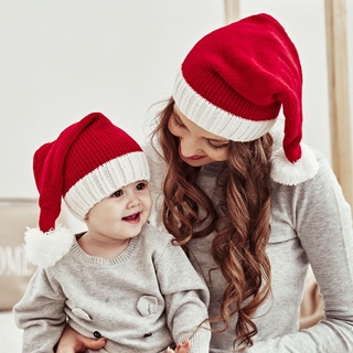 brroa Soft Warm Crochet Mom Baby Christmas Parent-child Hat Beanie Cap Bonnet Hat (1)