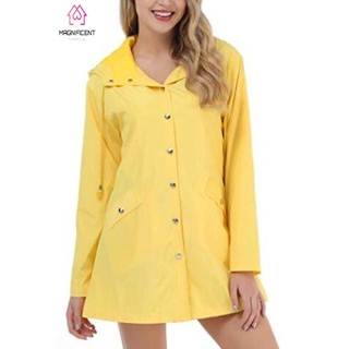 0928) impermeable ligero para mujer con capucha impermeable activo al aire libre larga Chamarra de lluvia (2)