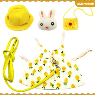 [CKAB] lindo conjunto de vestido de mascota con accesorios. conejo conejillo de indias falda arnés correa ropa ropa para verano otoño boda (1)
