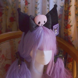 Linda diadema de oreja Kuromi para niñas/diadema de felpa Kawaii/disfraz de Cosplay/juguetes de fiesta/regalo CNY (6)