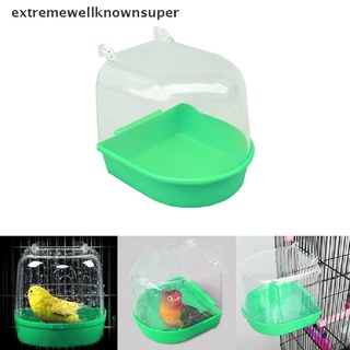 exmx - caja de baño de agua para pájaros, diseño de loro, para periquito, cuenco colgante martijn