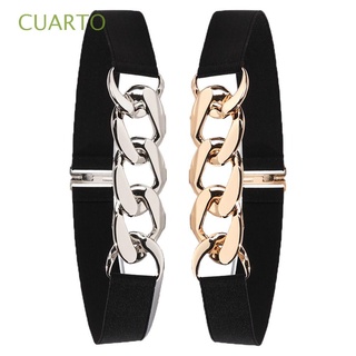 CUARTO 2Pcs Decoración de ropa Correa de cintura Punk Pretina decorativa Cinturones elásticos Mujeres Ajustable Cinturones de cintura Moda Estirarse