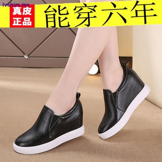 2021 otoño nuevo aumento interior de las mujeres s zapatos de cuero versión coreana de todo-partido zapatos blancos casual suela gruesa solo zapatos de moda y transpirable