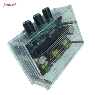 janice7 2x50w+100w bluetooth compatible con 5.0 dual tpa3116d2 potencia subwoofer amplificador junta 2.1 canal tpa3116 estéreo ecualizador