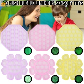 push pop bubble fidget brilla en la oscuridad juguete sensorial alivio del estrés para la escuela en casa y la oficina para niños adultos