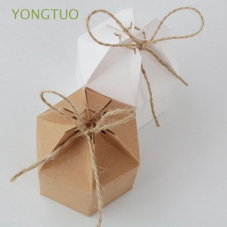 yongtuo linterna caja de caramelos con cuerda fiesta suministros cajas de regalo hexagonal navidad papel kraft 10/30/50pcs paquete de san valentín favor de boda