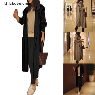 【well】 Women Sweater Knitted Hooded Long Sleeve Cardigan Casual Loose Outwear Tops MX