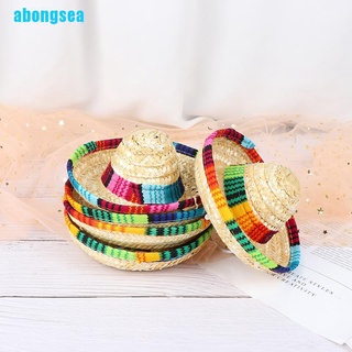 Abongsea Mini Sombrero de paja para perros/mascotas/gorro de sol para gatos/Sombrero de paja para fiesta de playa/gorro para perros