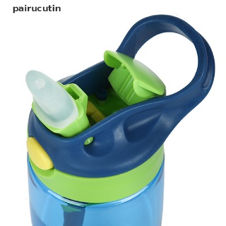 [pairucutin] botella de agua para niños con paja de plástico de grado alimenticio hervidor de agua lindo animal bebida taza.
