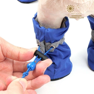 [Dandelion] 4 Unids/Set Antideslizante Zapatos Para Cachorros De Suela Suave Perros Mascotas Impermeable Cuidado De Pata De Accesorios Impermeable zapatos para perros (3)