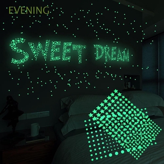 Noche 202PCS DIY fluorescente pegatina de pared de la habitación de los niños brillan en la oscuridad luminosa estrellas puntos 3D arte de pared dormitorio adorno decoración del hogar burbuja calcomanía