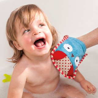 Skip Hop Zoo Wash manopla de algodón suave/tela suave para frotar el cuerpo del niño