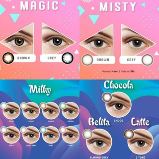 Magic/Misty/Leche/Chocolate GEL lentes de contacto de 14 mm y 14,2 mm de diámetro