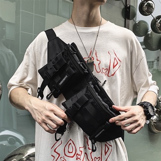 bolsa de pecho de los hombres de la marca de moda funcional viento bolsa de mensajero táctica bolsa de hombro bolsa de calle hip-hop japonés herramienta bolsa personalizada bolsa de cintura