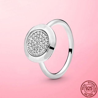 anillos redondos genuinos de plata de ley 925 círculo claro cz anillos para las mujeres de moda anillos de plata boda fiesta de compromiso regalo fino