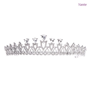 Yante Bride Crown Wedding Jewelry Tiara Decoration Hair Accessories Rhinestone Alloy