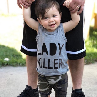 ╭trendywill╮Infant Baby Boy Kid Letter Printed Vest Tops+Camouflage Shorts Outfits Set