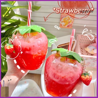 [VIP] taza de agua en forma de fresa multifuncional PP leche jugo de fruta botella para el hogar (1)