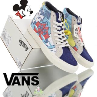 Disney Mickey X Vans Vault OG SK8-Hi High Tops pareja Unisex Casual lona zapato azul 0riginal