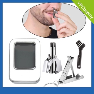 [venta caliente] profesional mini manual nariz oreja pelo trimmer impermeable uñas clipper con cepillo de acero inoxidable nariz removedor de pelo