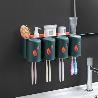 Toilet Wall Suction Toothbrush Toothpaste Cup Storage Rack Bathroom Hole Free Wall Hanging Electric Toothbrush Cylinder Storage Rack