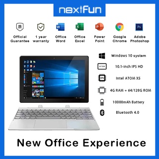[Envío gratis] Nextfun Nuevo tablet PC 2in1 Portátil 10.1 pulgadas IPS HD Windows 10 Sistema Procesador Microsoft Office 10000Mah Intel Atom X5 Z8350 4G RAM + 64/128G ROM USB 3.0Windows 10