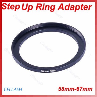 Cellash 1 PC Metal 58mm-67mm 58-67 mm 58 A 67 Step Up Filtro Anillo Adaptador Negro