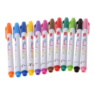 casa 12 colores caligrafía rotulador pincel bolígrafos pequeños regulares script arte dibujo firma arte pintura oficina suministros escolares (4)
