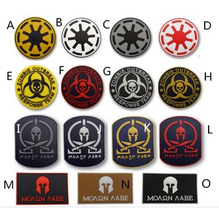 Star Wars Spartan Casco Cráneo Militar Ejército Táctico Moral PVC Parches De Goma Para Ropa Emblema Apliques