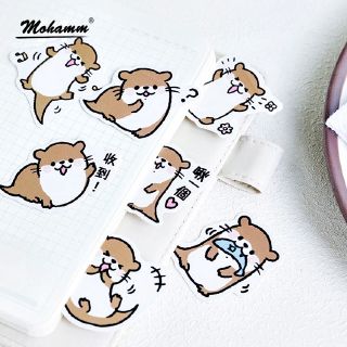 Mohamm Cute Otter Adhesivo para álbum de recortes / pegatinas de animales