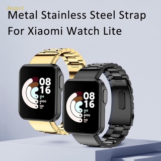 Anqo1 For Mi Watch Lite Metal Strap Drop-proof Waterproof Bracelet Durable Wristbands