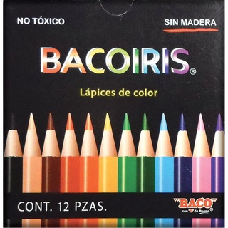 Lápices de Colores Caja con 12 Piezas Cortos Redondos Bacoiris