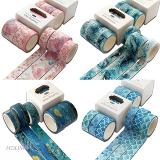 HLM 3Pcs Ocean Washi Tape Set Cute Adhesive Tape DIY Decoration Sticker Scrapbooking Diary Masking Tape