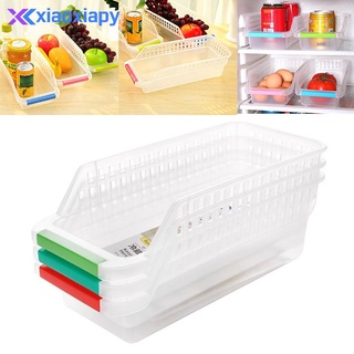 Fast Shipping Hollow Out Shelf Holder Refrigerator Food Storage Box Rack Drawer Organizer xiao