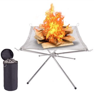 WHE-Portable Foldable Fire Pit, High Temperature Resistance Outdoor Fire Rack