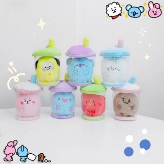 kpop burbuja de felpa llavero de té muñeca kawaii leche té taza de felpa colgante bts bt21 dibujos animados lindo felpa burbuja bolsa de té llavero (8)