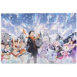ygsyyl pintado a mano rezero anime picture puzzle 500 piezas, fondo imagen rompecabezas, educativo intelectual descompresión divertido juego para adultos adolescentes niños 150pc/108pcs/300pcs