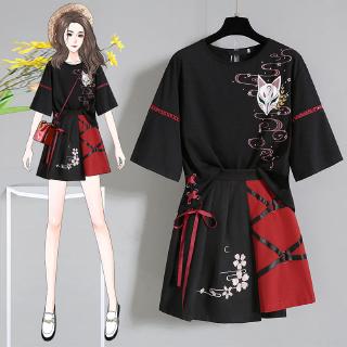 [xiroatop] [m-5xl]blusa más el tamaño listo stock de dos piezas traje de gran tamaño chino cheongsam hanfu mujer desgaste vestido de las mujeres