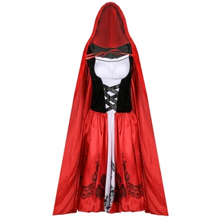 listo stock mujer disfraz de halloween juego de rol sexy capa pequeña roja capó uniforme etapa rendimiento