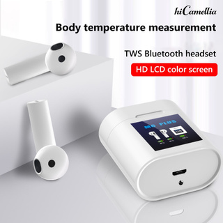 [HC] M6 Plus TWS Wireless Bluetooth Headsets Forehead Thermometer Sport Earphone