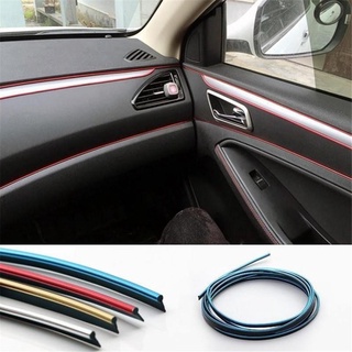 Tiras adhesivas de 3/5 M decoración Interior de moldeo de la línea de la puerta del Panel de ventilación de la dirección de la rueda Flexible en el estilo del coche Auto