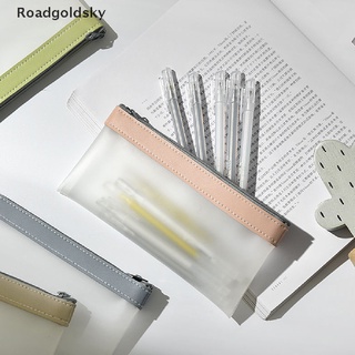 Roadgoldsky Transparent TPU Leather Korean Fashion Pencil Bag Pouches Stationery Pencil Case WDSK