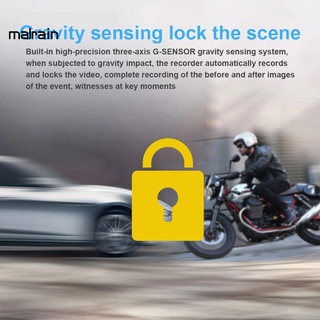 [Ma] Portátil Dashcam 720P cámaras duales grabadora de conducción DVR monitoreo de estacionamiento para Motocross (3)