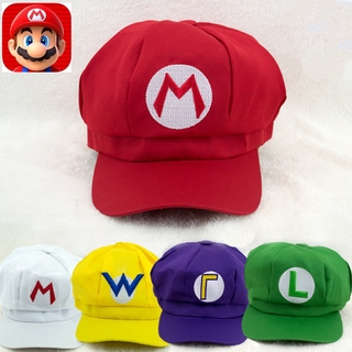 Luigi Bros domo gorras de algodón clásico Anime Super Mario Cosplay Props sombreros niños niñas gorra de béisbol niños accesorios para adultos
