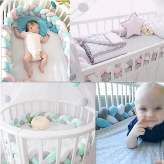 CHI Infant Baby Plush Bumper Bed Crib Cot Braid Pillow